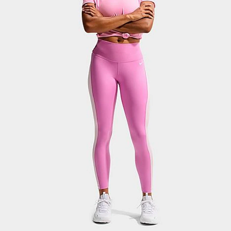 Nike Women's One High-Waisted 7/8 Leggings in Light Magenta/Pink Foam/White Size: XXS