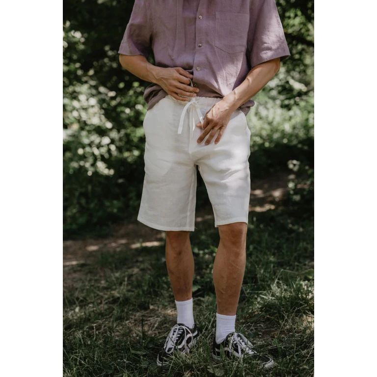 Classic linen shorts HERMES in White