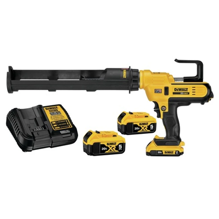 20V MAX 29 oz. Cordless Adhesive Gun Kit with Battery and (2-Pack) 5 Ah Lithium-Ion Batteries Bundle