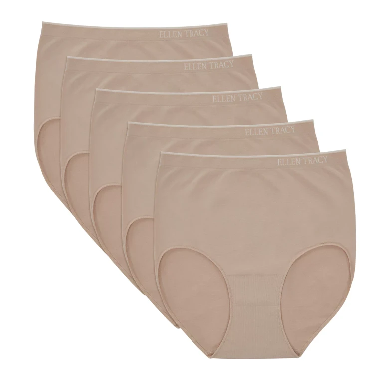 Women's 5-Pack Seamless Brief Sunbeige M:- Sunbeige, M