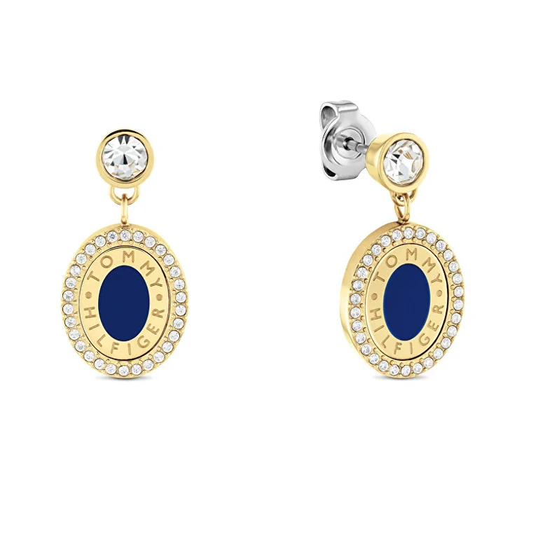 Luxurious Gold-Plated Drop Earrings with Crystals 2780800