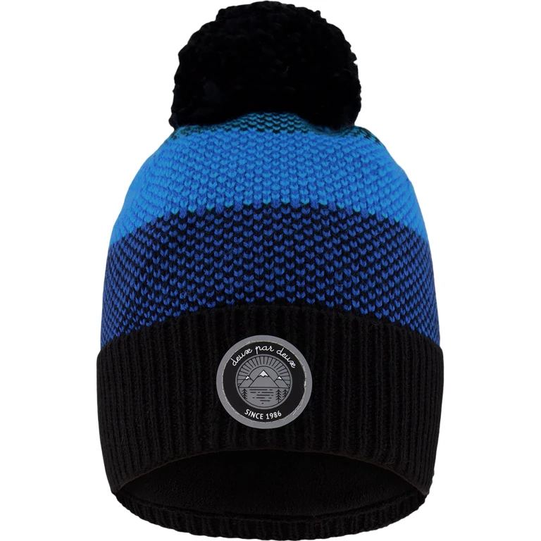 Winter Knit Hat with Pompom and Lining - Little Boy