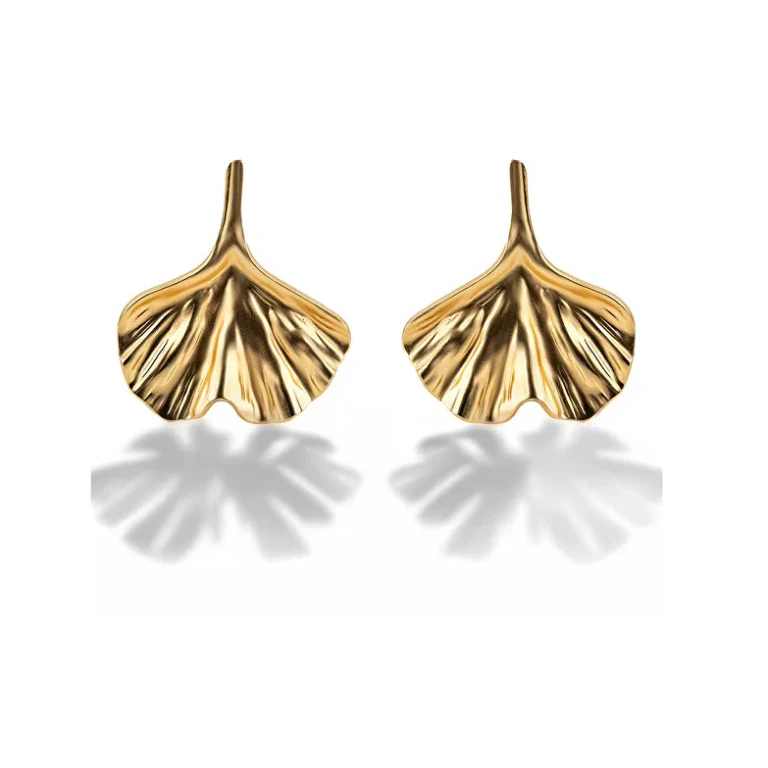 Unique Gold-Plated Earrings Leaves Juliette Ewe250212G