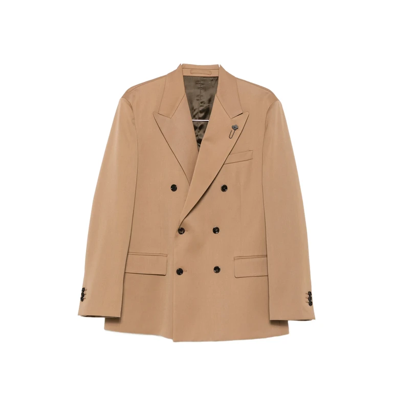 Pinstripe-pattern Double-breasted Blazer