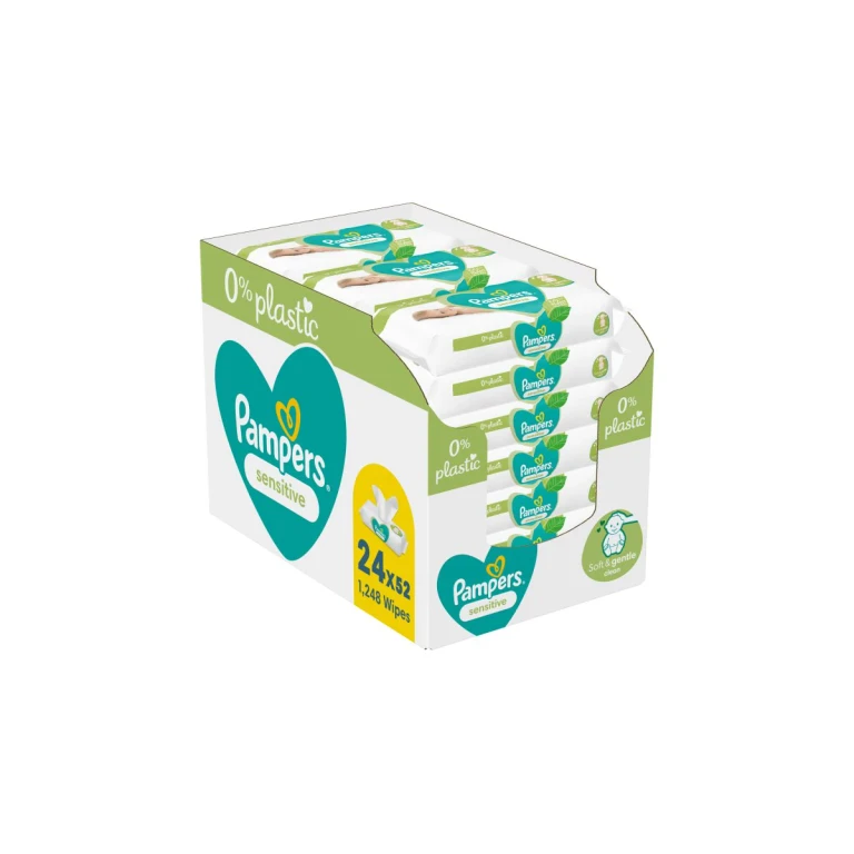 Sensitive Plastic Free Baby Wet Wipes for Sensitive Skin 24x52 Pieces