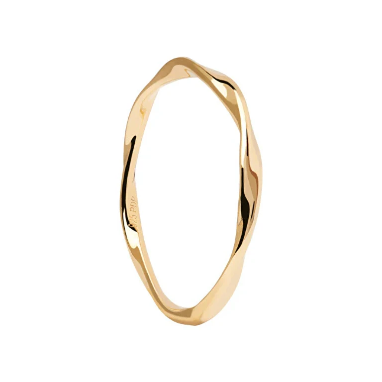 Minimalist Gold Plated Ring Spiral Gold An01-804 - Size: 54 Mm