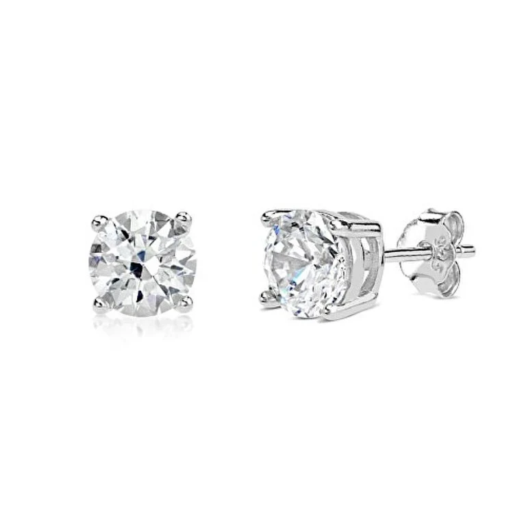 Silver Earrings With Clear Zircon Jjjtxre60001