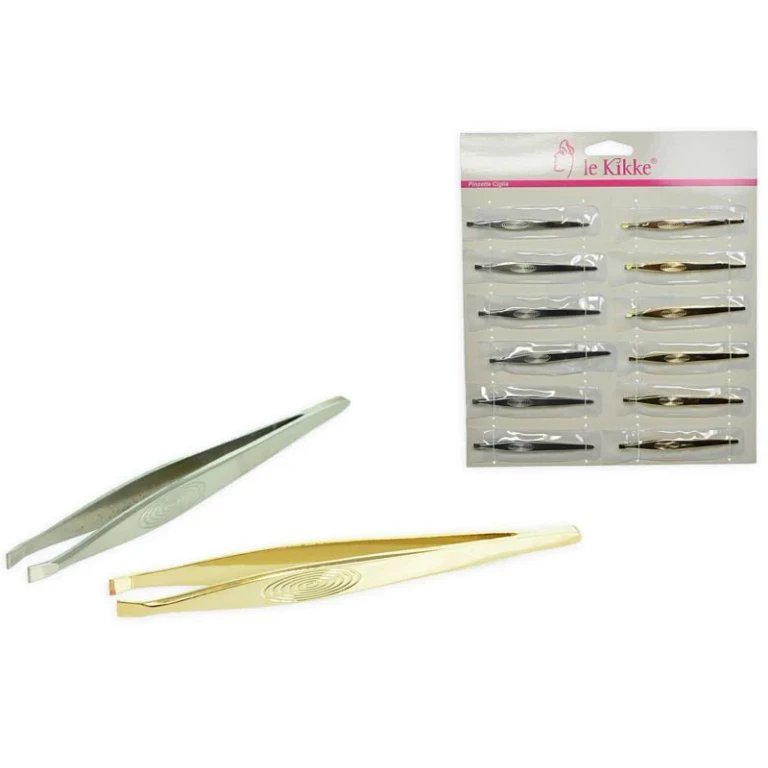 silver/gold eyelash tweezers