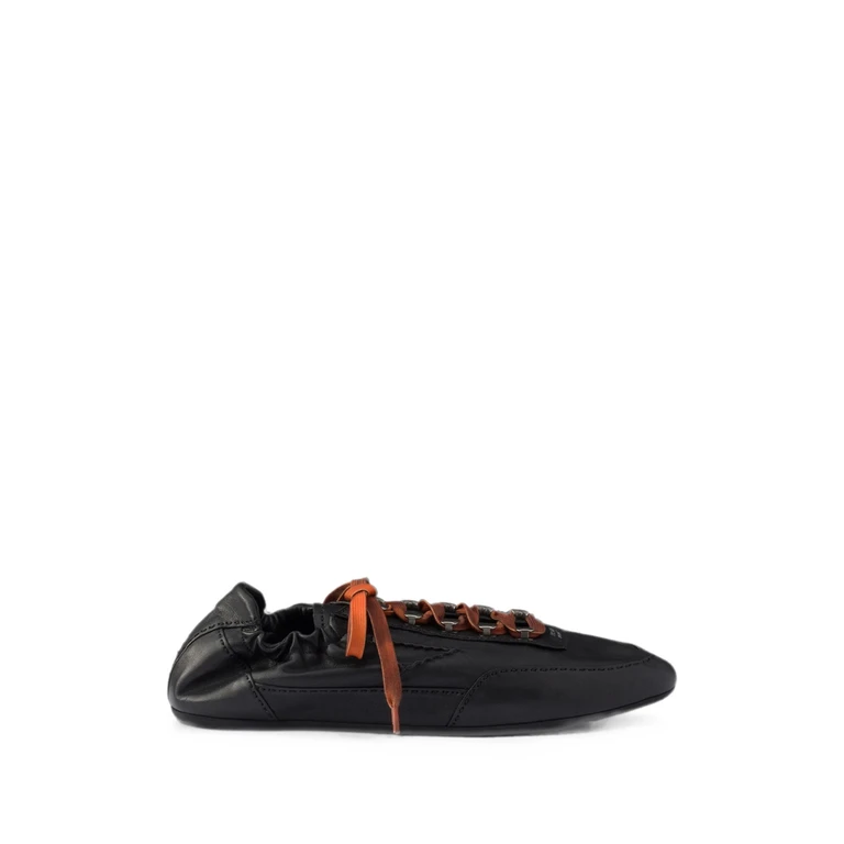 Collapse Antiqued Nappa Leather Sneakers With Hooks