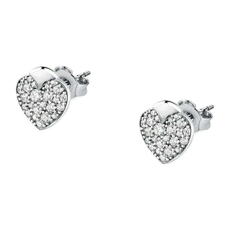 Heart-Shaped Earrings in Steel with Instant Crystals Savz17