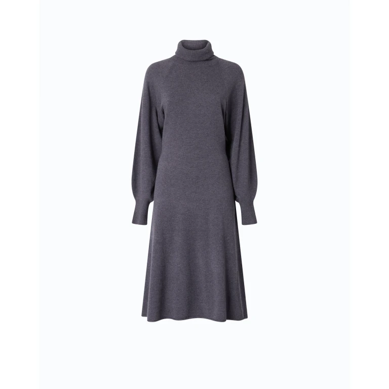 Robe midi à col roulé en laine mélangée - XS