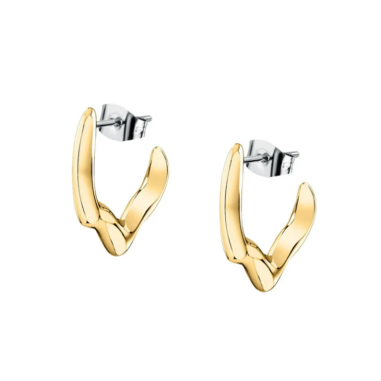 Beautiful Gold-Plated Hoop Earrings T-Design Tjaxa05
