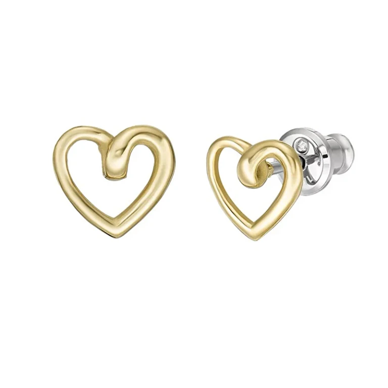 Beautiful Heart-Shaped Earrings Plated in Gold Sawyer Jof00930710