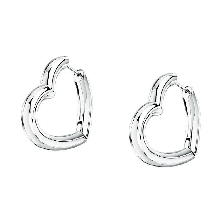 Heart-Shaped Earrings in Steel Creole Saup28