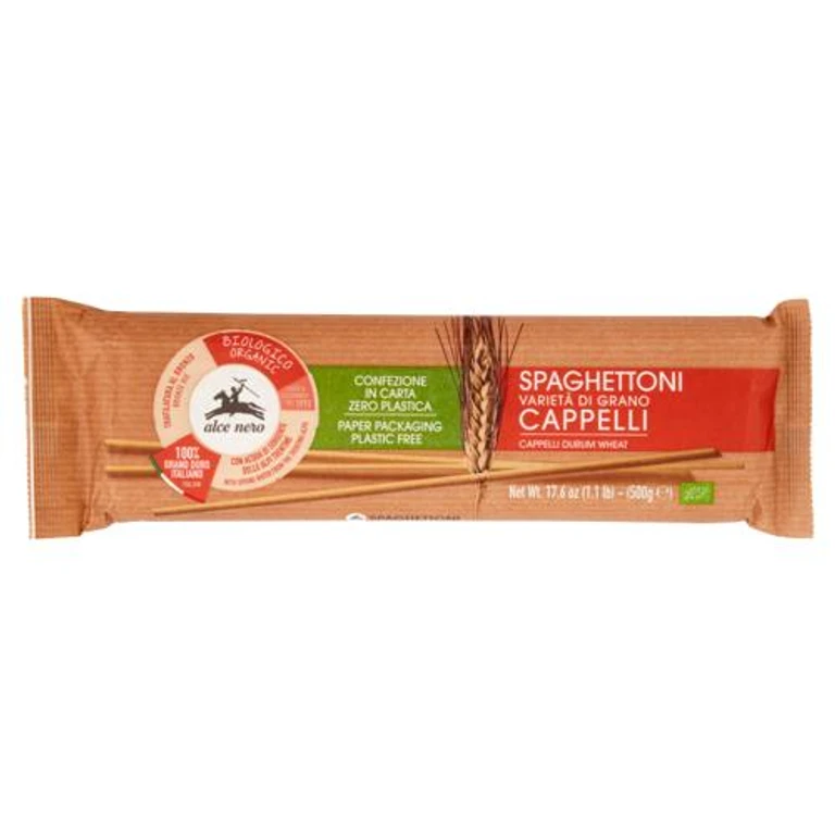 spa Organic Cappelli Durum Wheat Spaghettoni Alce Nero 500g