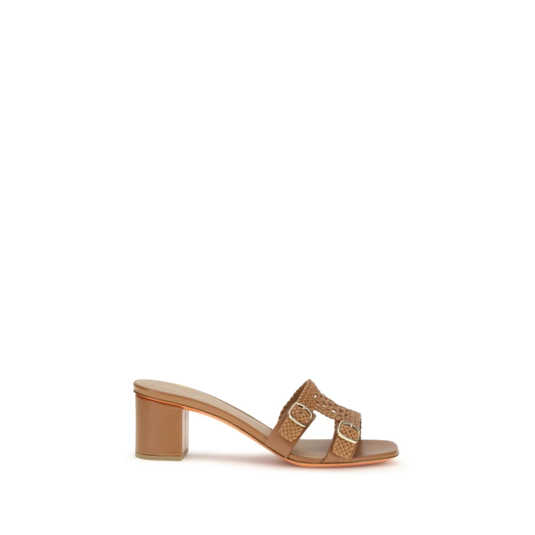 Sandals Woven Calf Leather Light Brown