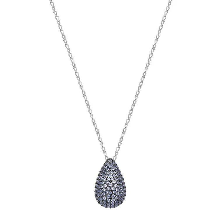 Fancy Cloud Blue Drop Silver Necklace FCL114