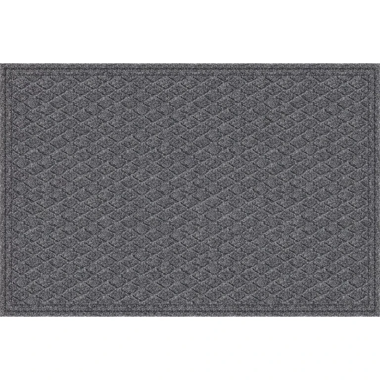 Antimicrobial Diamond Scraper Entrance Mat, Charcoal, 3' x 5':- 3' x 5', Charcoal