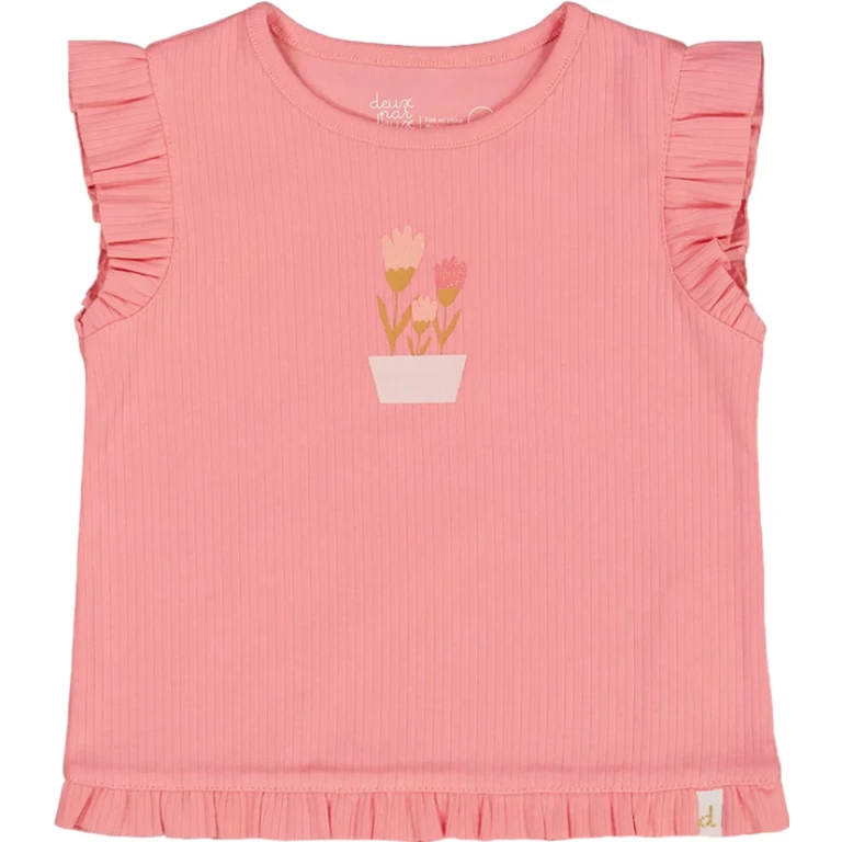 Rib Tank Top with Frills - Little Girl
