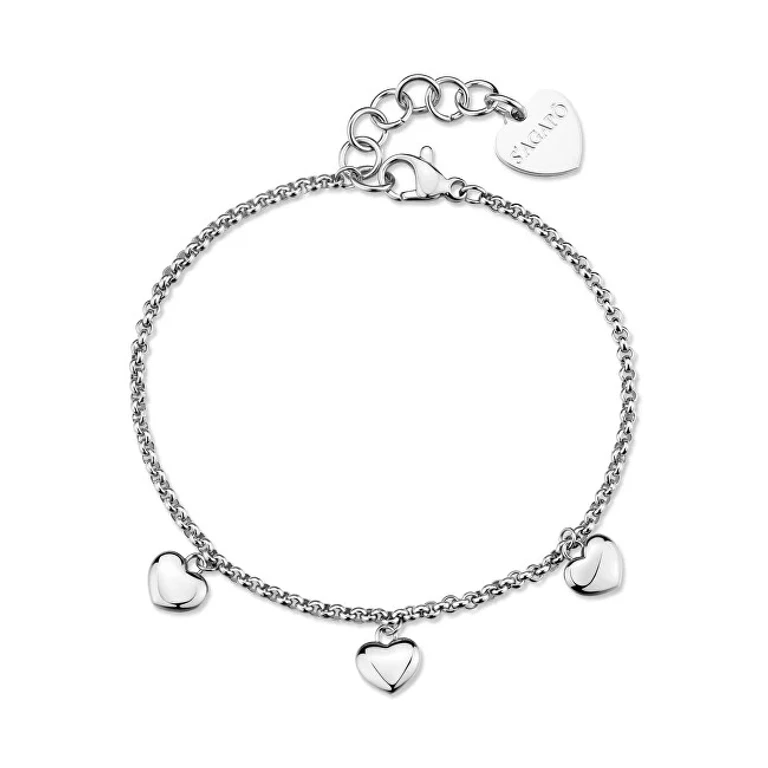 Romantic Bracelet in Steel with Hearts Aurora Sar64