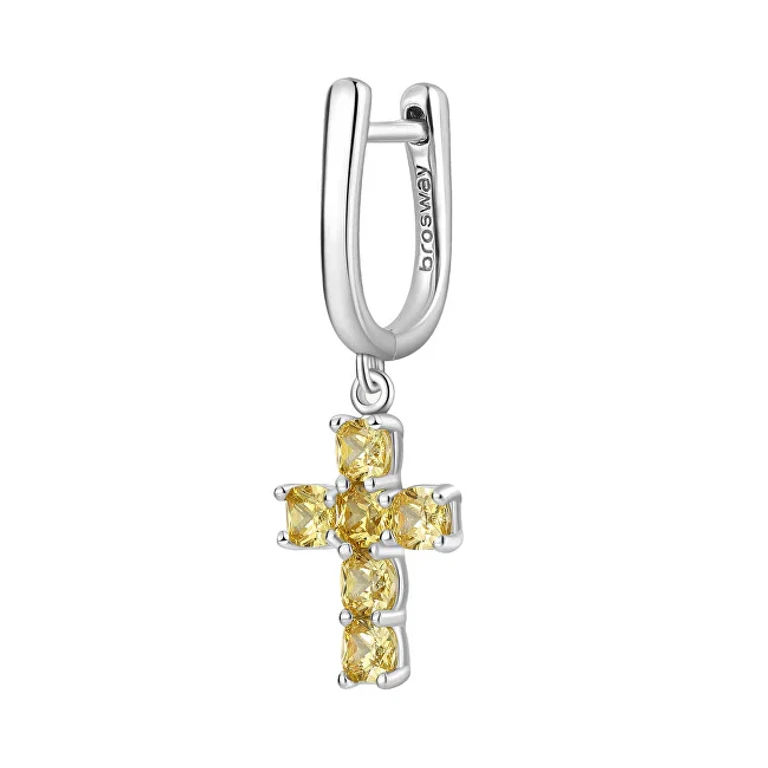 Single Earrings in Silver Křížek Fancy Energy Yellow Fey09