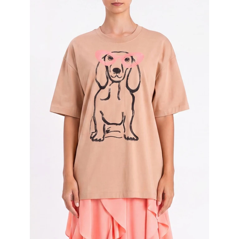 Cotton T-Shirt with Dog Print (261AQ201013571)