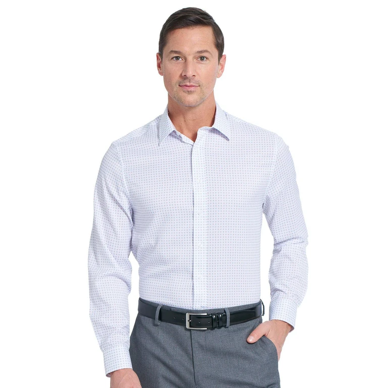 Men's Modern Fit Traveler Dress Shirt - Khaki 14.5-15 32/33:- Khaki, 14.5-15 32/33
