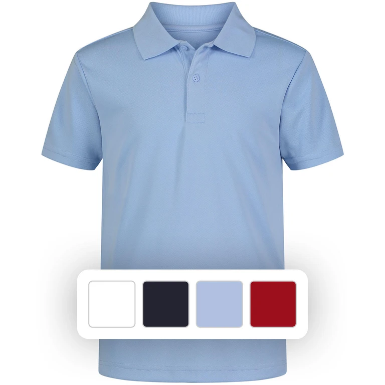 Boys Uniform Polo Light Blue 18/20:- Light Blue, 18/20
