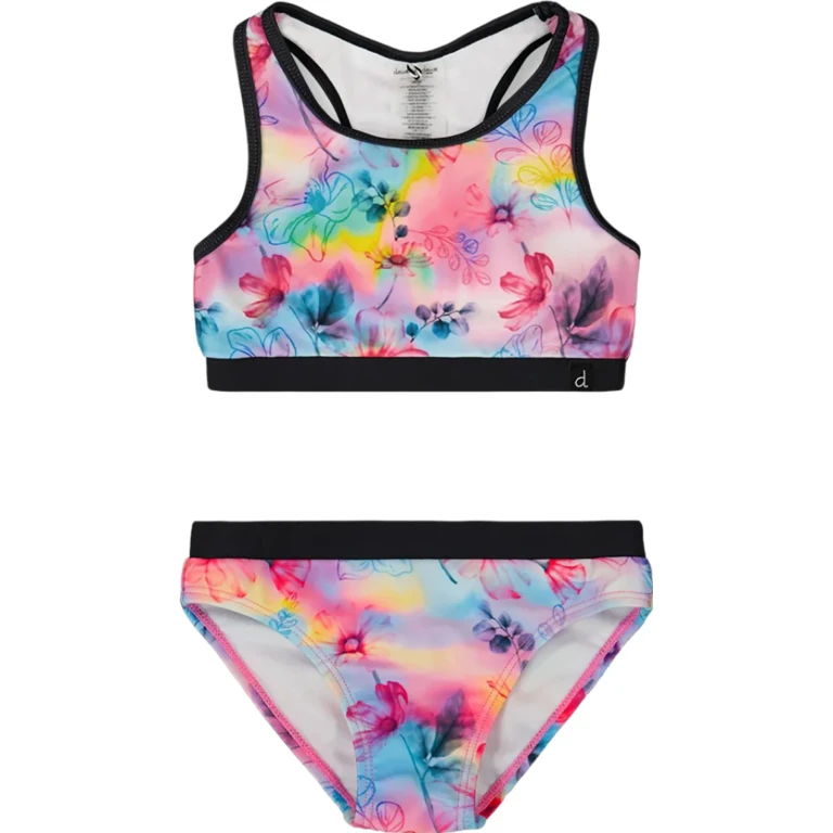 Printed Two-Piece Racerback Swimsuit - Little Girl
