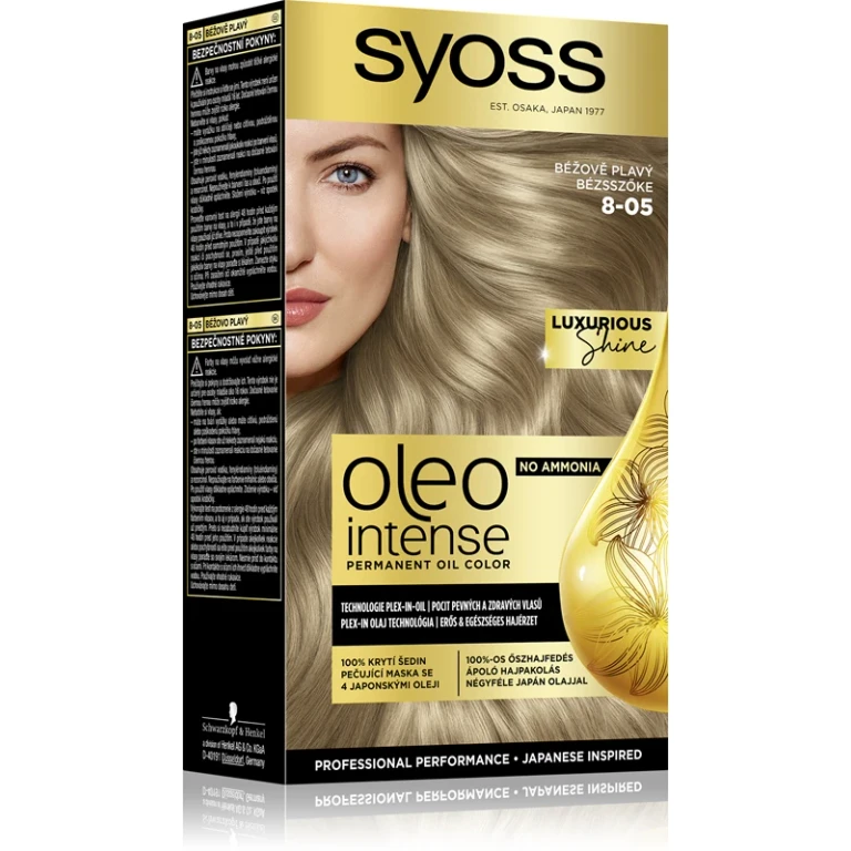 Oleo Intense permanent hair dye with oil color 8-05 Beige blonde