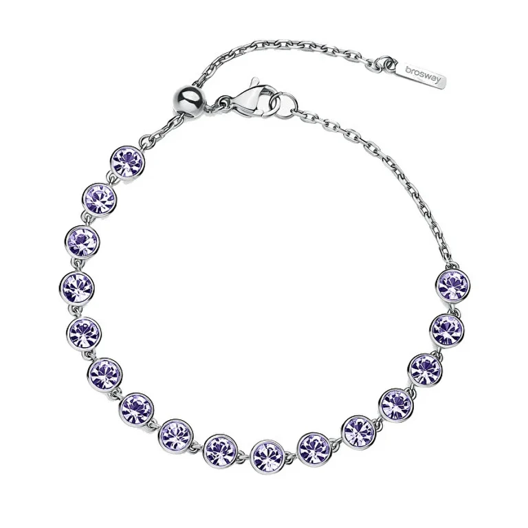 Dazzling Steel Bracelet With Purple Crystals Symphonia Bym153