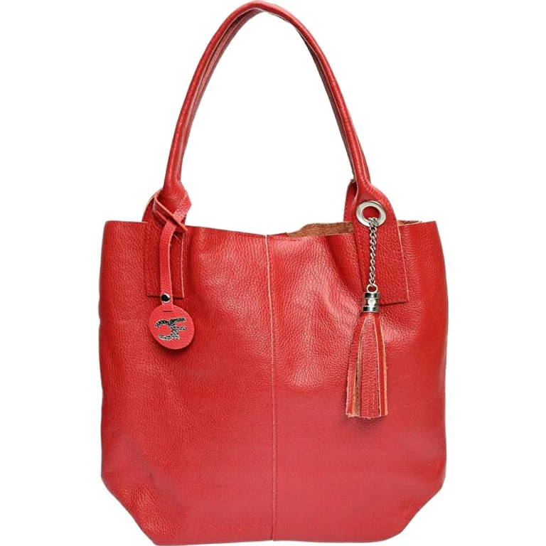Women's Red Leather Handbag