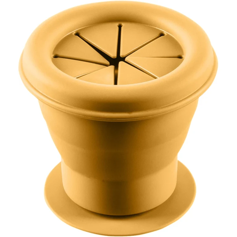 Silicone bowl with suction cup mustard yellow
