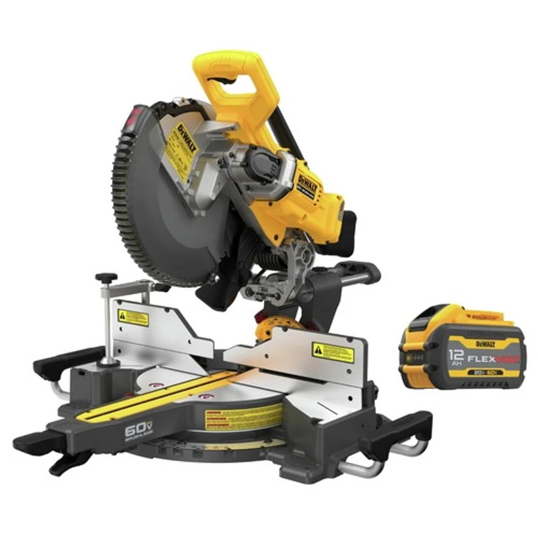 60V MAX Brushless Cordless 12 in. Double Bevel Sliding Miter Saw and 20V/60V MAX FlexVolt 12 Ah Lithium-Ion Battery Bundle