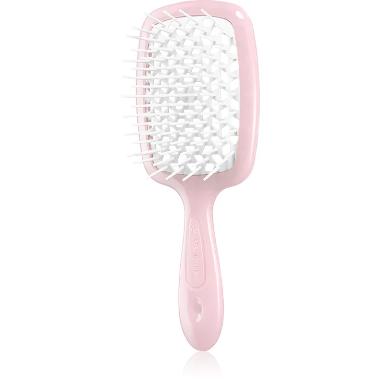 Large Flat Hair Brush 20.3 x 8.5 x 3.1 cm Pink and White