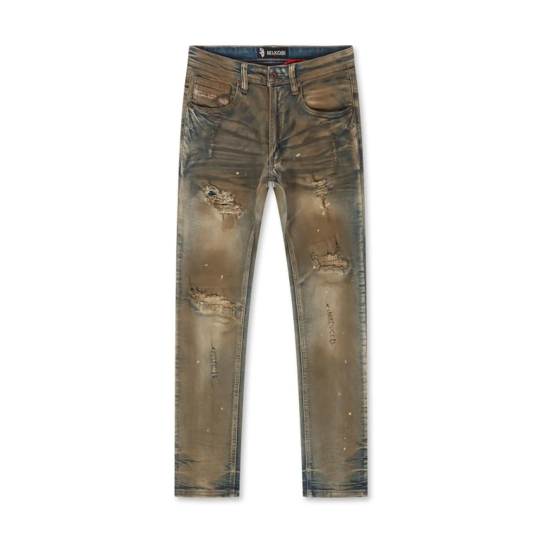 Distressed Slim Fit Jeans - Antique Wash