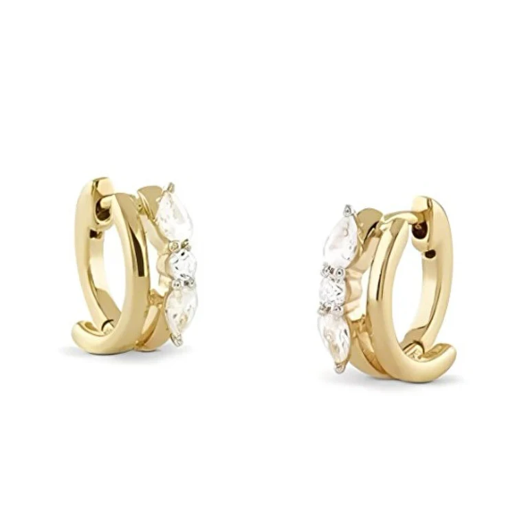 Stunning Gold-Plated Earrings with Cubic Zirconia Nuances Jsbe04514Jwygt/U