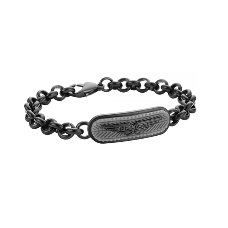 Men's Bracelet in Black Steel Pj26401Bsulgr - Length: 19 Cm