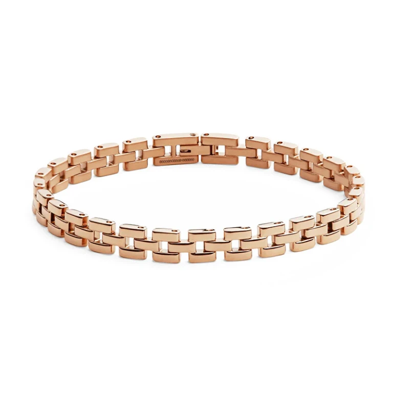 Fashion Bronze Bracelet Made of Steel 3-Link DW004009 - Length: 17.5 cm