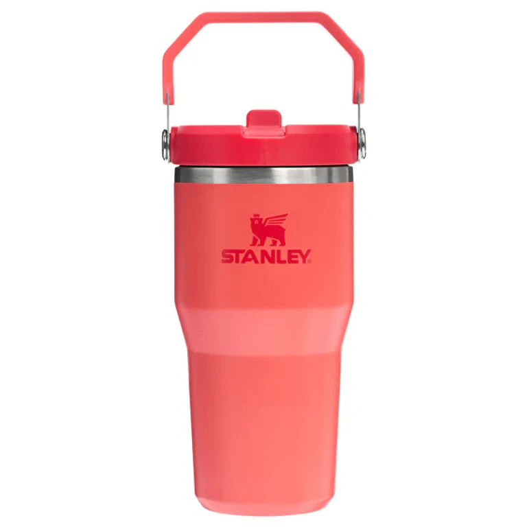 Thermal Bottle With Integrated Straw The Iceflow™ Tumbler 600 Ml Hot Coral