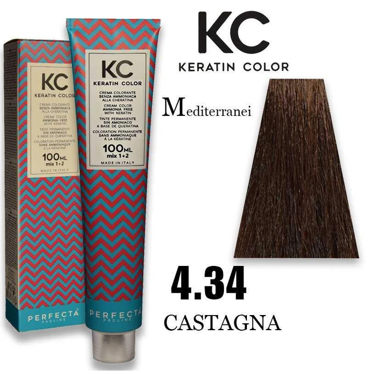 Kc keratin cream color 100ml 4.34