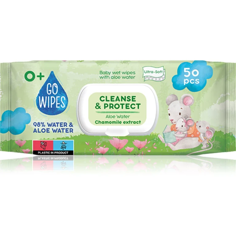 Cleanse & Protect Chamomile Extract Baby Wipes With Aloe Vera 50 Pcs