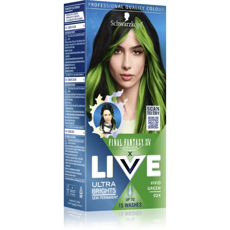 LIVE Ultra Brights or Pastel semi-permanent hair dye color 024 Vivid Green