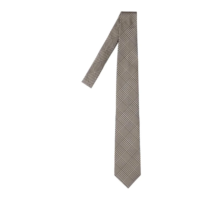 TOM FORD Classic Tie in Pure Mulberry Silk with a Bicolor Abstract Pattern (STE001S0345EAD)
