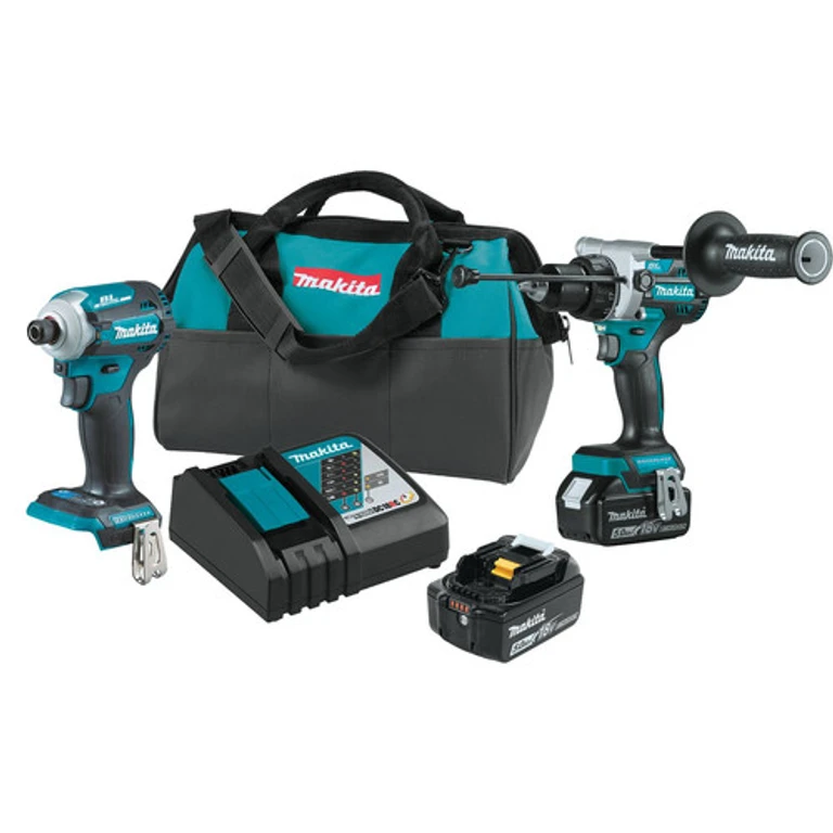 18V LXT Brushless Lithium-Ion 1/2 in. Cordless Hammer Drill Driver/ 4-Speed Impact Driver Combo Kit (5 Ah)