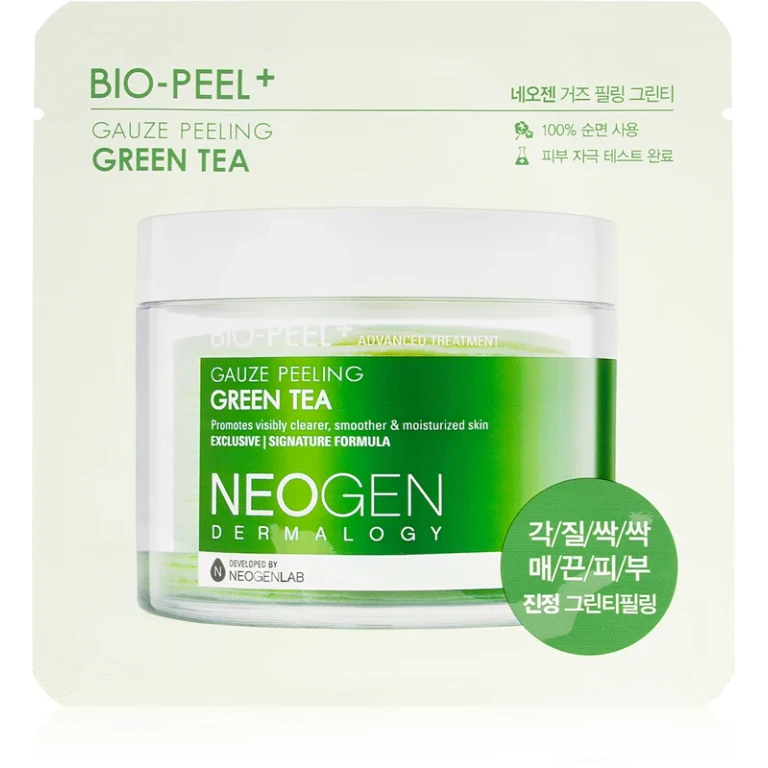 Bio-Peel+ Gauze Peeling Green Tea exfoliating face pads illuminating and hydrating