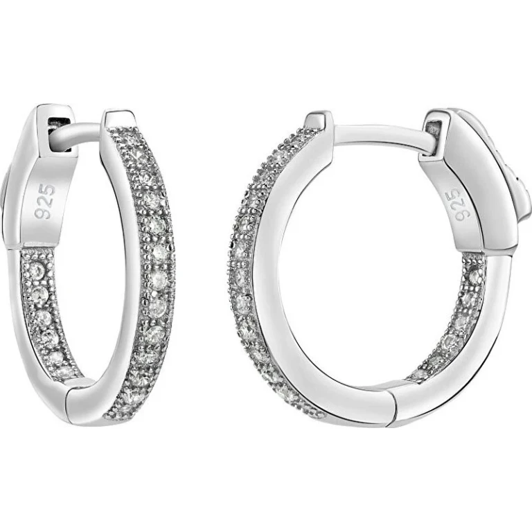 Silver Earrings With Zirconia Jasmin Jjje0105 With Unique Closure