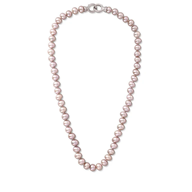 Pink Freshwater Pearl Necklace Svln0010Sd2P2 - Length: 50 Cm