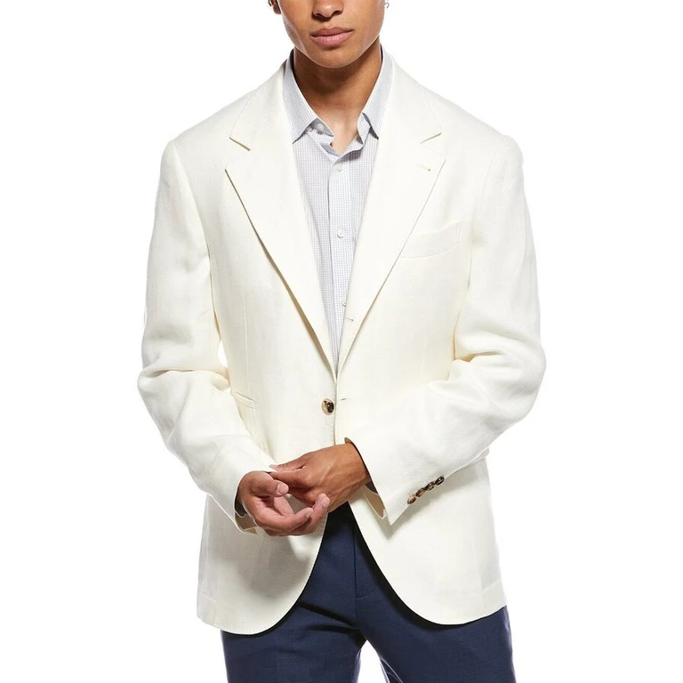 Off White Linen Wool Blazer