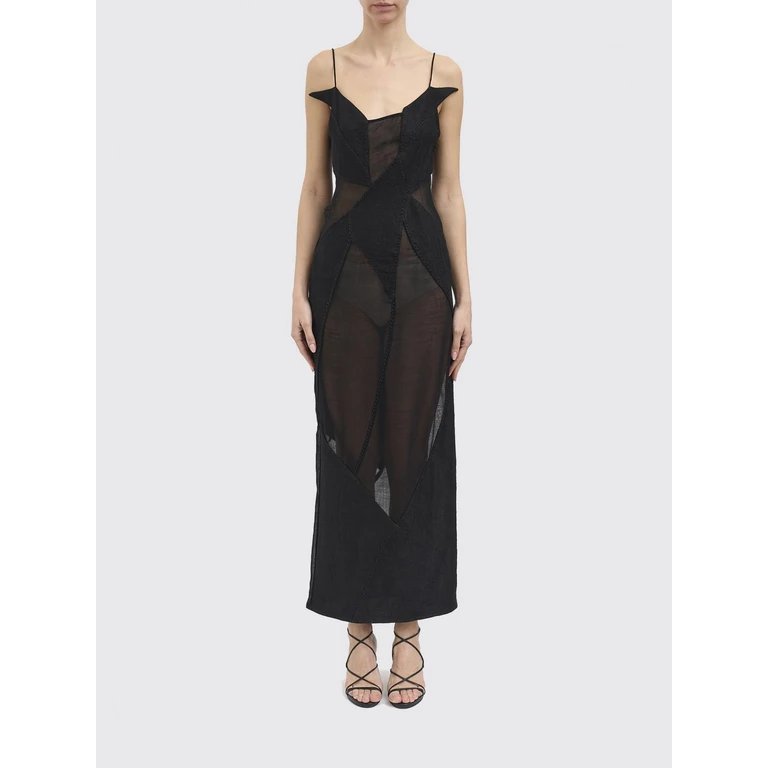 Wool Blend Midi Dress (N1022BLACK)